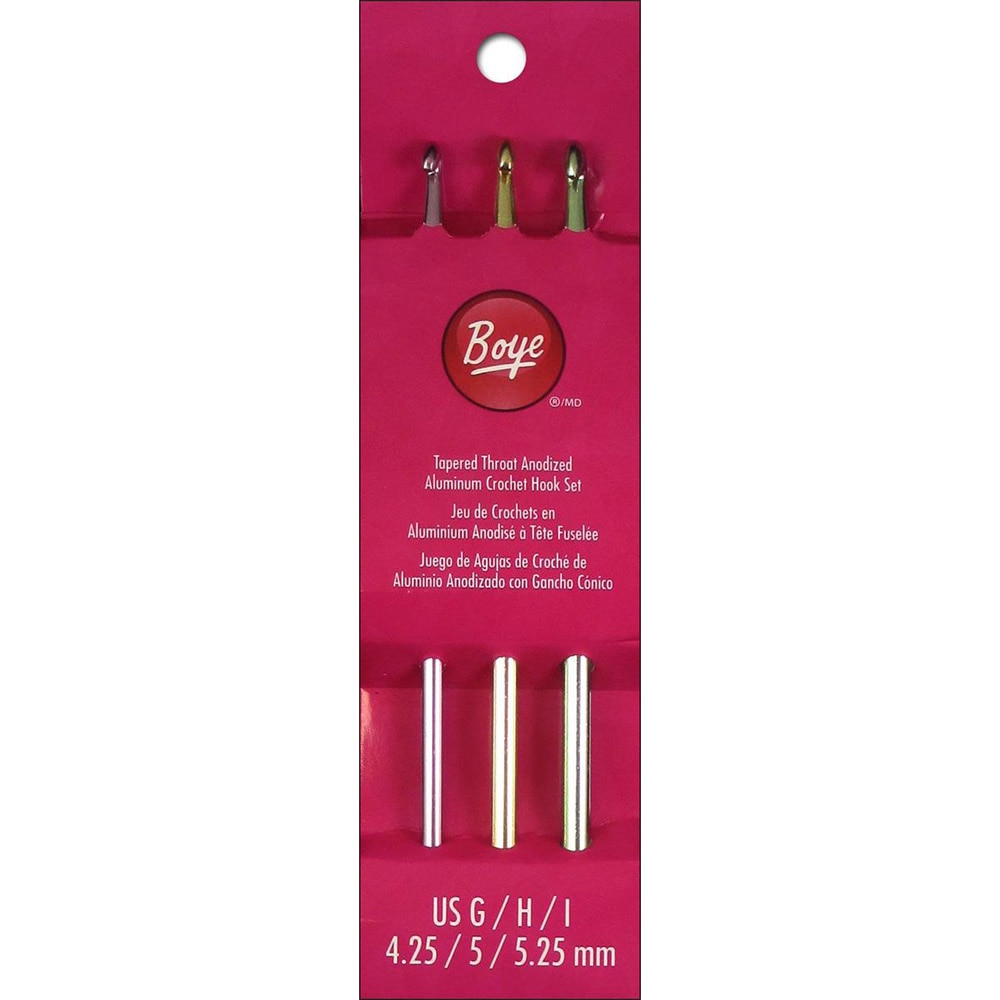 Craft Supplies, Metal, Art & School, 6", Boye, Crochet, Aluminum, Hood, Set, #H, #G, #I, 583714